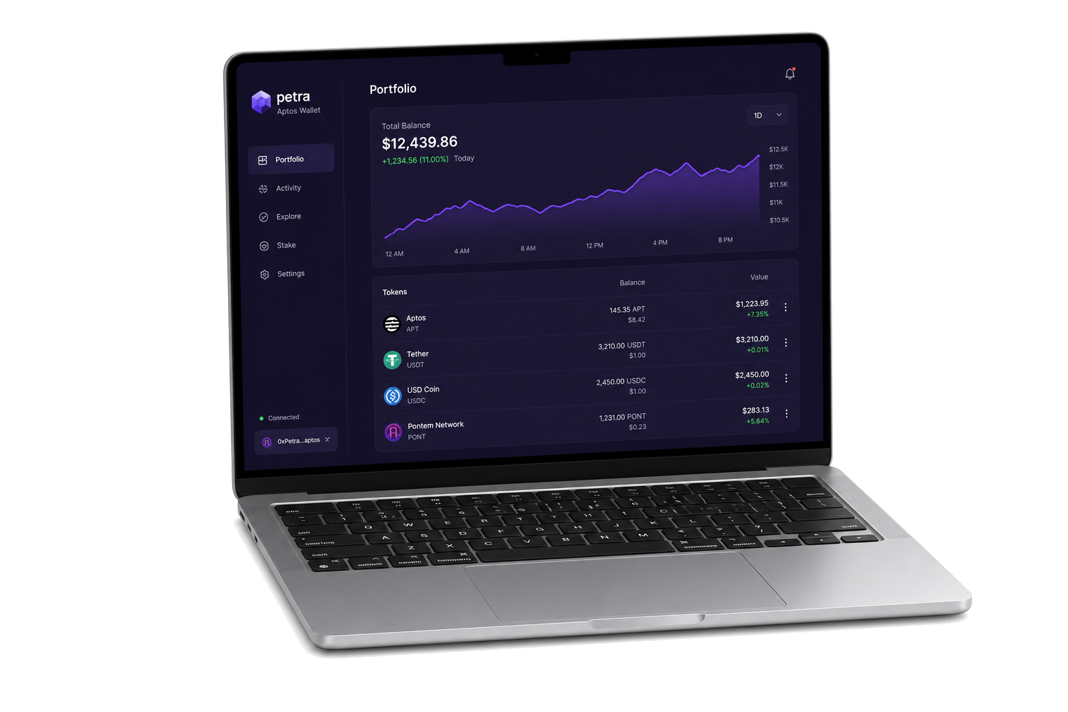Petra desktop wallet on Windows and macOS